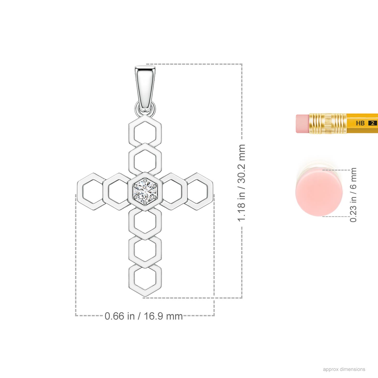 2.6mm HSI2 SPM0168D-WG-HSI2-2.6 in White Gold - ruler