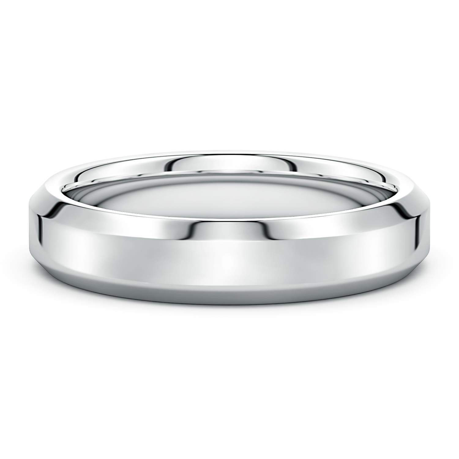 5 Men�s Beveled Edge Band in 18K White Gold - main