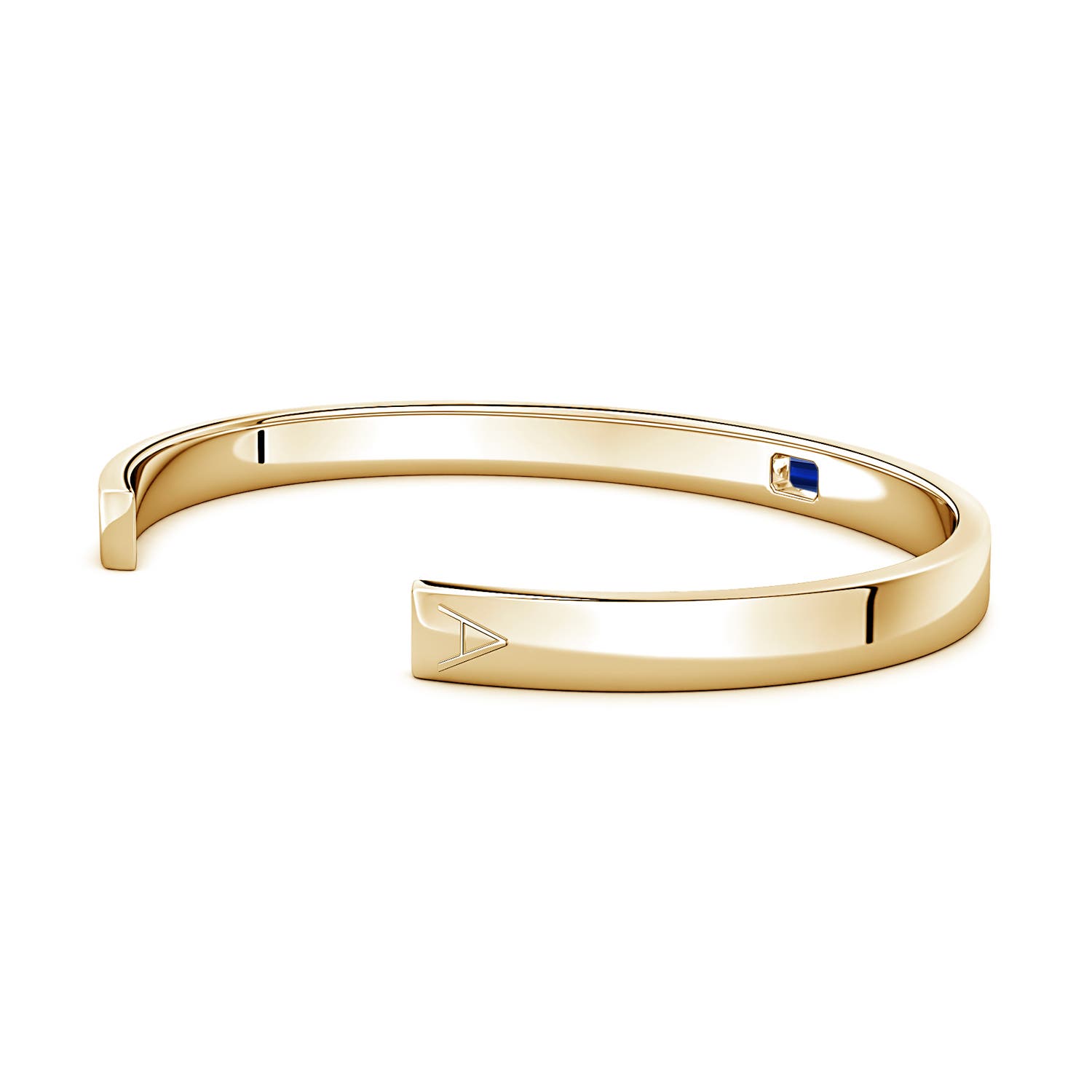 East-West Emerald-Cut Lab-Grown Blue Sapphire Men's Cuff Bracelet
