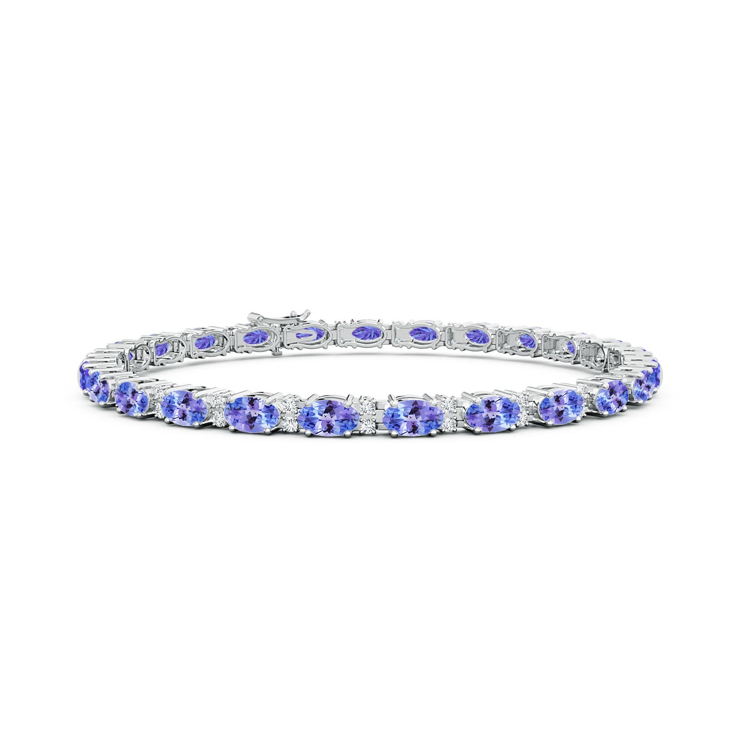 Classic Oval Tanzanite and Diamond Tennis Bracelet