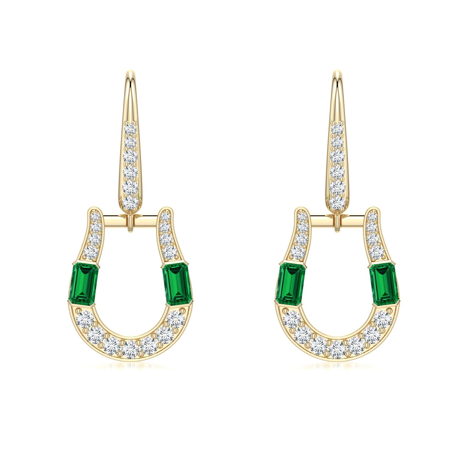 5x3mm Labgrown Equestria Horseshoe Earrings in Yellow Gold - main