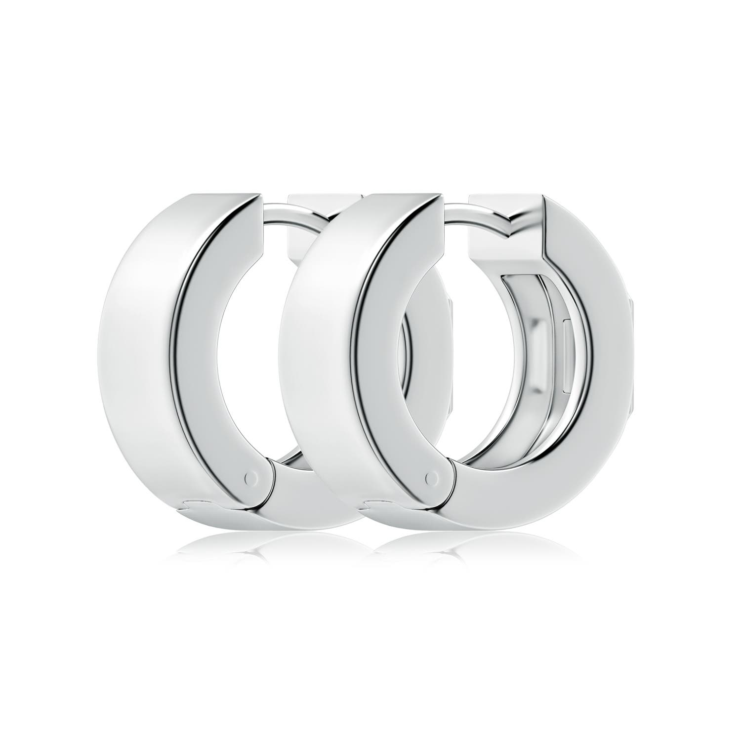 5x3mm AAA Emerald-Cut Blue Sapphire Men's Octagon Huggie Hoop Earrings in 999 Silver - side