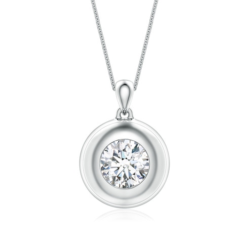 9.2mm FGVS Round Lab-Grown Diamond Men�s Medallion Pendant in White Gold - main