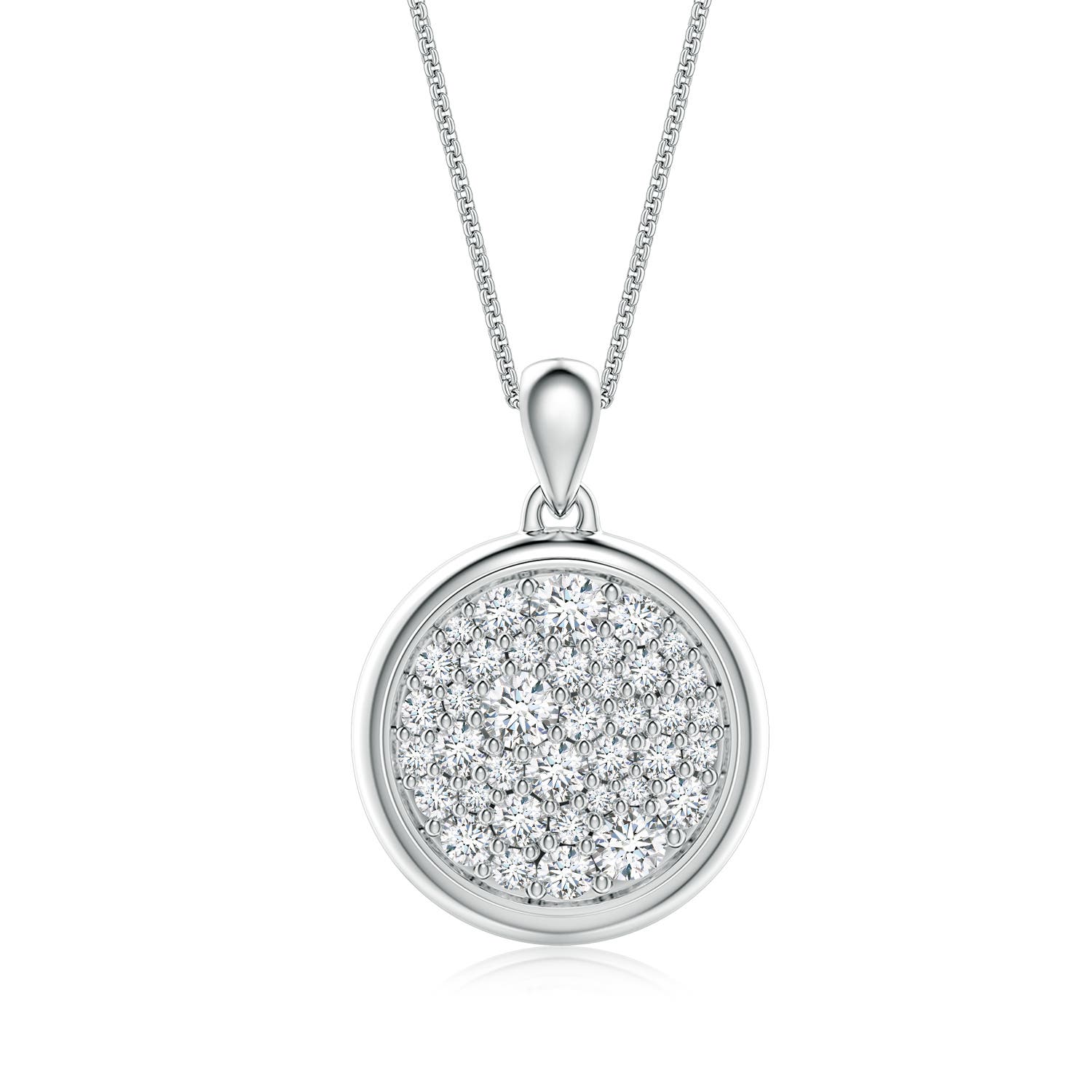 3.2mm FGVS Pav�-Set Lab-Grown Diamond Men's Round Medallion Pendant in White Gold - main