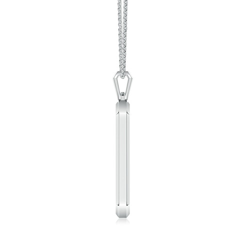3mm FGVS Pav�-Set Lab-Grown Diamond Men�s Elongated Octagon Tag Pendant in White Gold - side 1