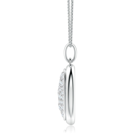 3.2mm FGVS Pav�-Set Lab-Grown Diamond Men�s Oval Medallion Pendant in White Gold - side 1