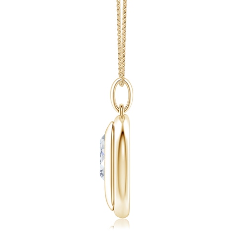 10x7mm DEVVS Emerald-Cut Lab-Grown Diamond Men's Tag Pendant in Yellow Gold - side 1