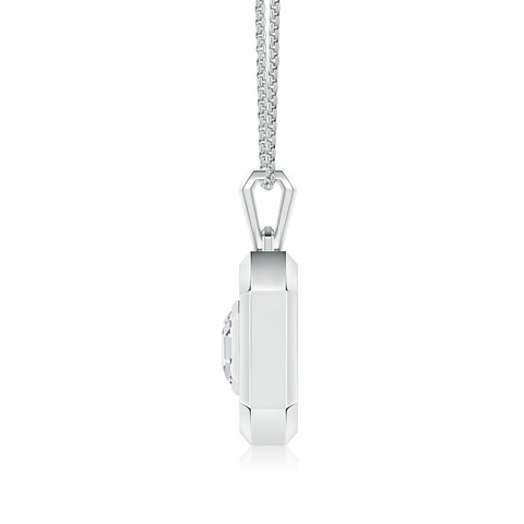 6.5mm DEVVS Asscher-Cut Lab-Grown Diamond Men's Octagon Medallion Pendant in White Gold - side 1