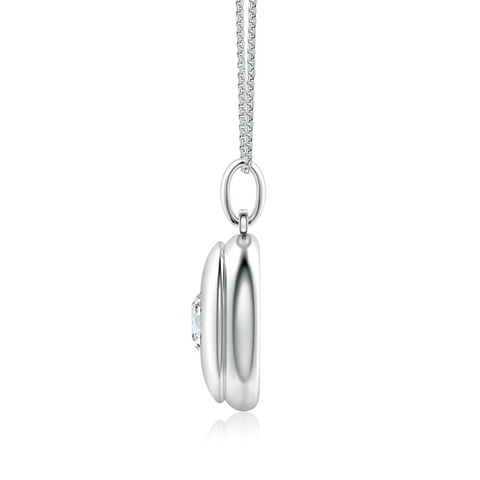 6.5mm GVS2 Round Diamond Men�s Medallion Pendant With Chain in White Gold - side 1