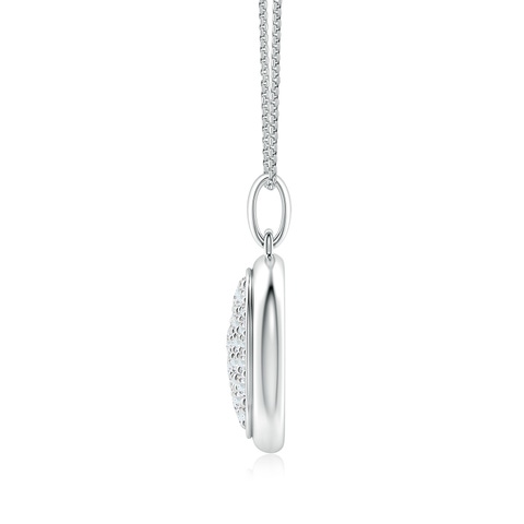 3.2mm GVS2 Pav�-Set Diamond Men�s Round Medallion Pendant With Chain in White Gold - side 1