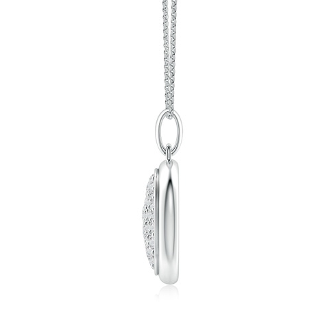 3.2mm HSI2 Pav�-Set Diamond Men�s Round Medallion Pendant With Chain in White Gold - side 1