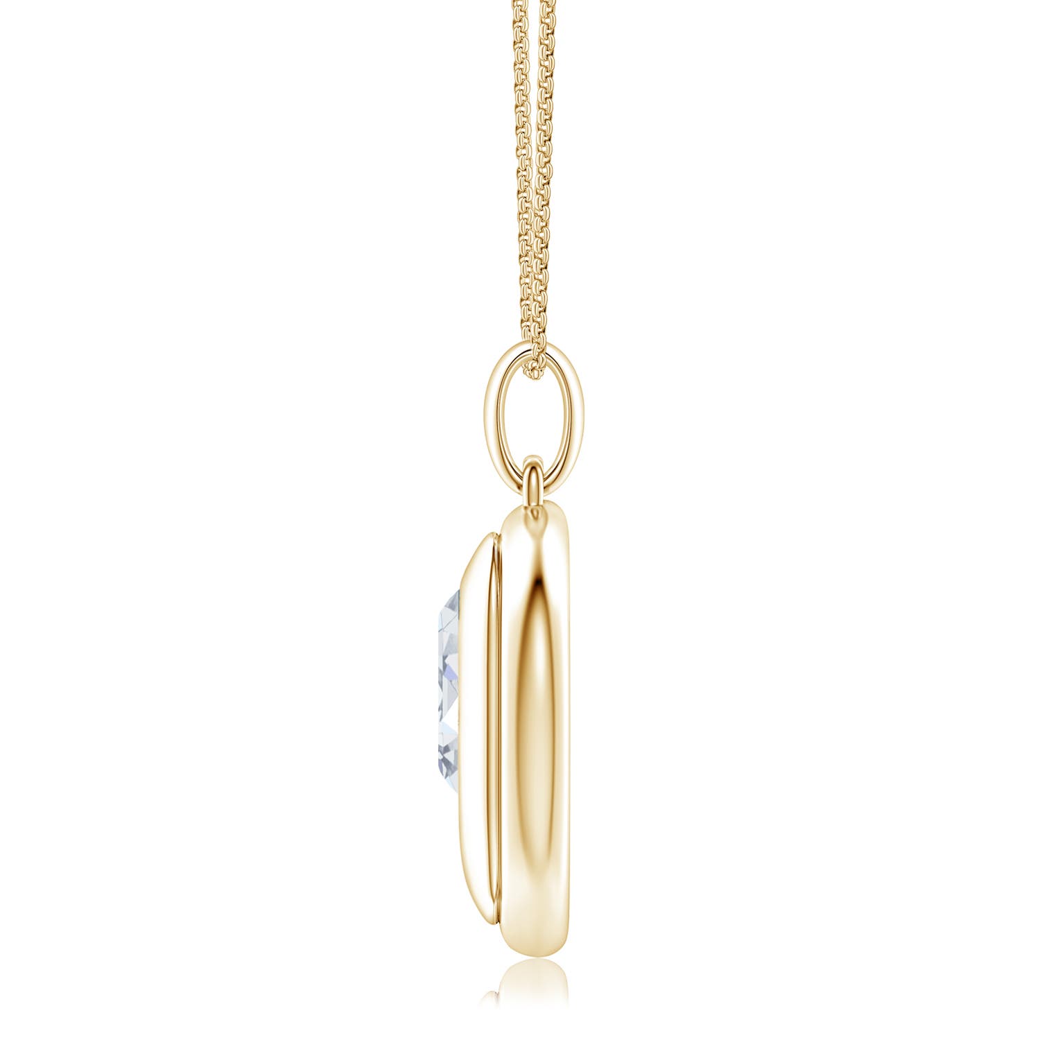 10x7mm GVS2 Emerald-Cut Diamond Men's Tag Pendant With Chain in Yellow Gold - side 1