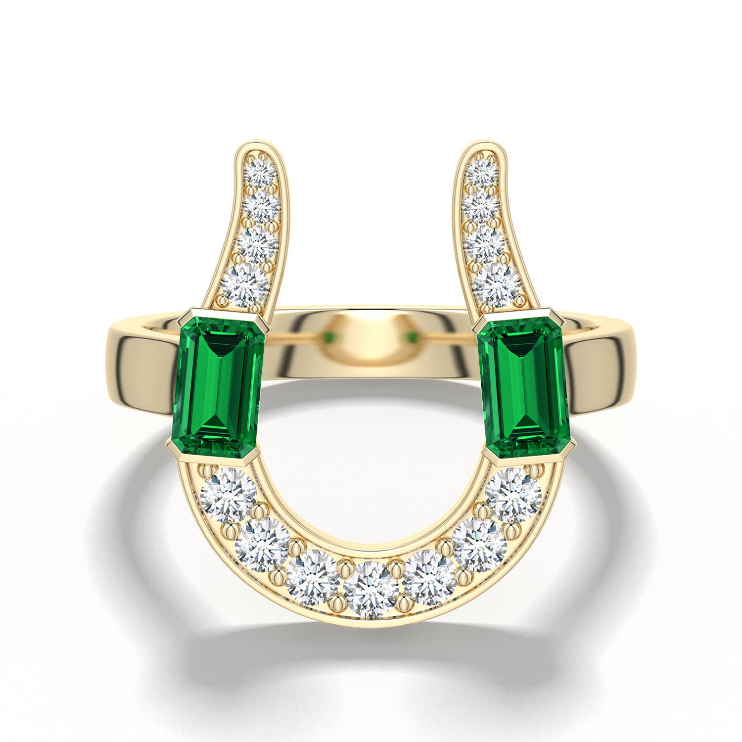 5x3mm Labgrown Equestria Horseshoe Ring in Yellow Gold - main