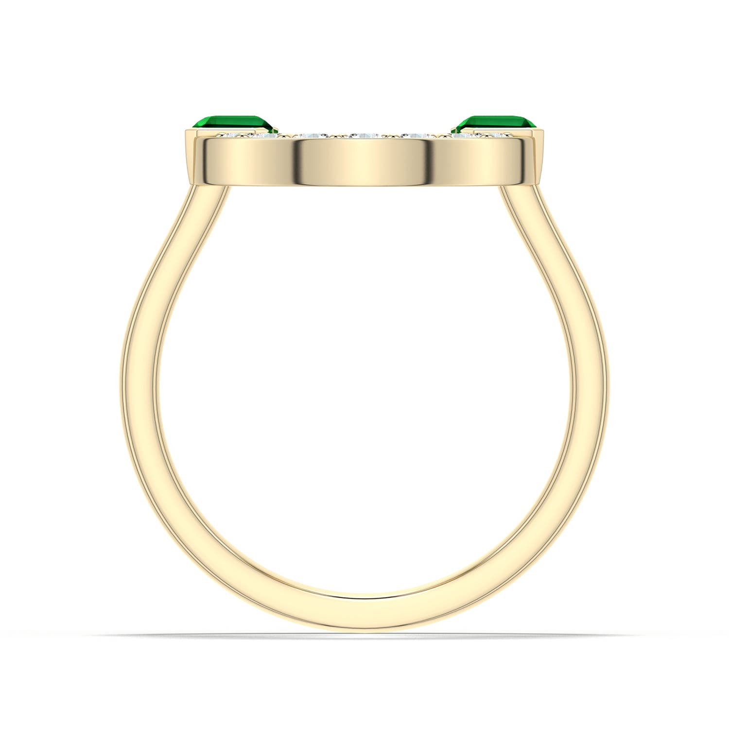 5x3mm Labgrown Equestria Horseshoe Ring in Yellow Gold - side 1
