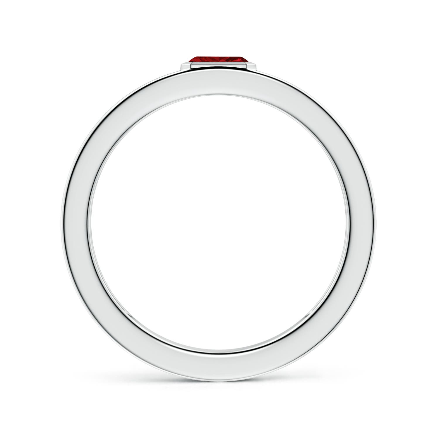 5.3 5x3mm Labgrown East-West Emerald-Cut Lab-Grown Ruby Men?s Ring in 950 Platinum - side 1 - side 2