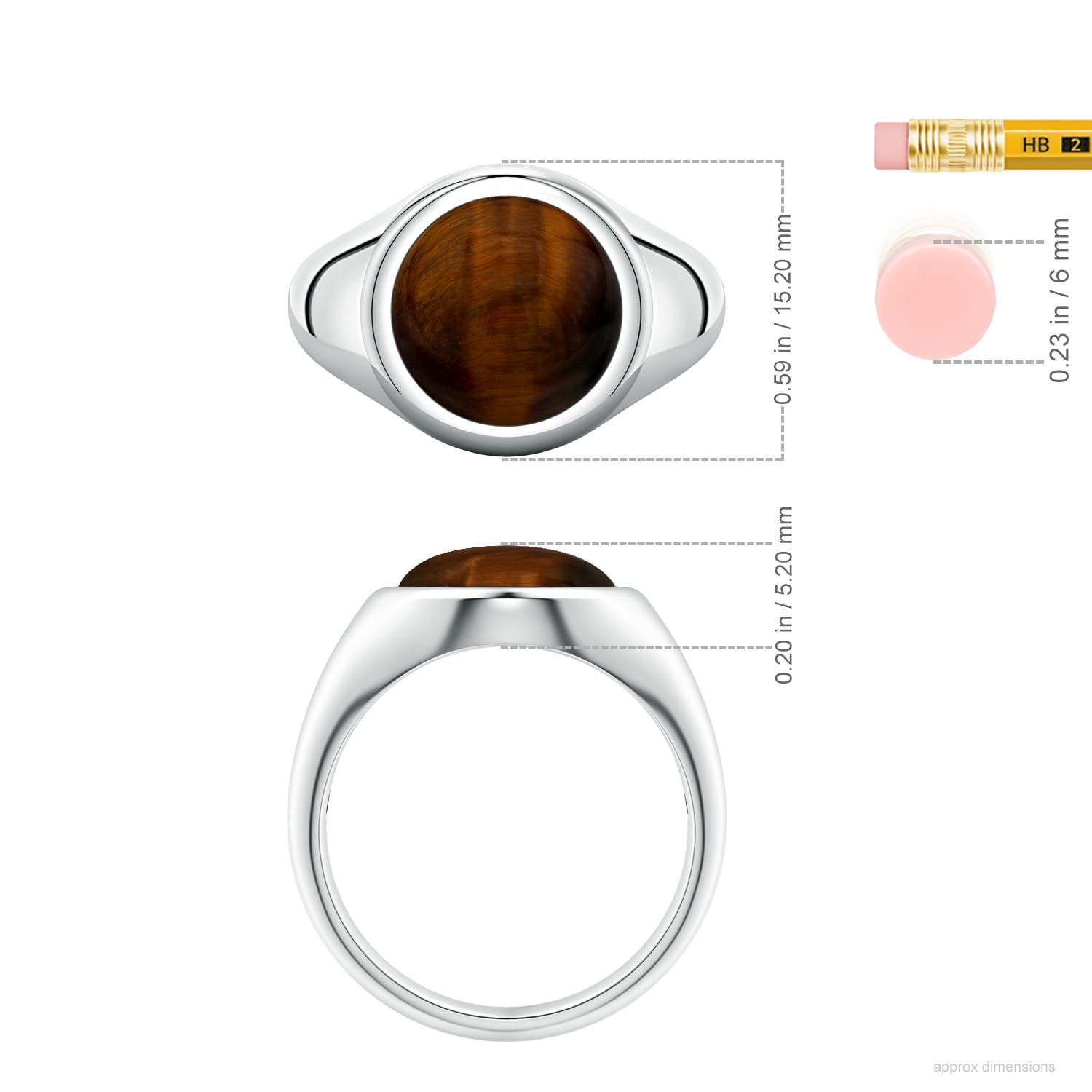 Round Tiger's Eye Men's Signet Ring | Angara Canada