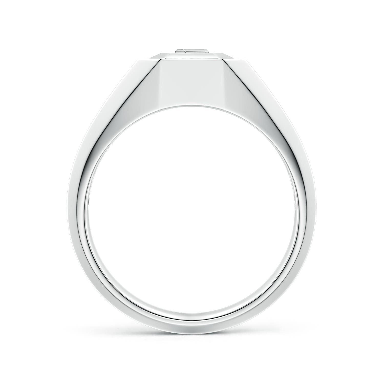 Men's Capital 'F' Octagon Signet Ring in 950 Platinum - side 1
