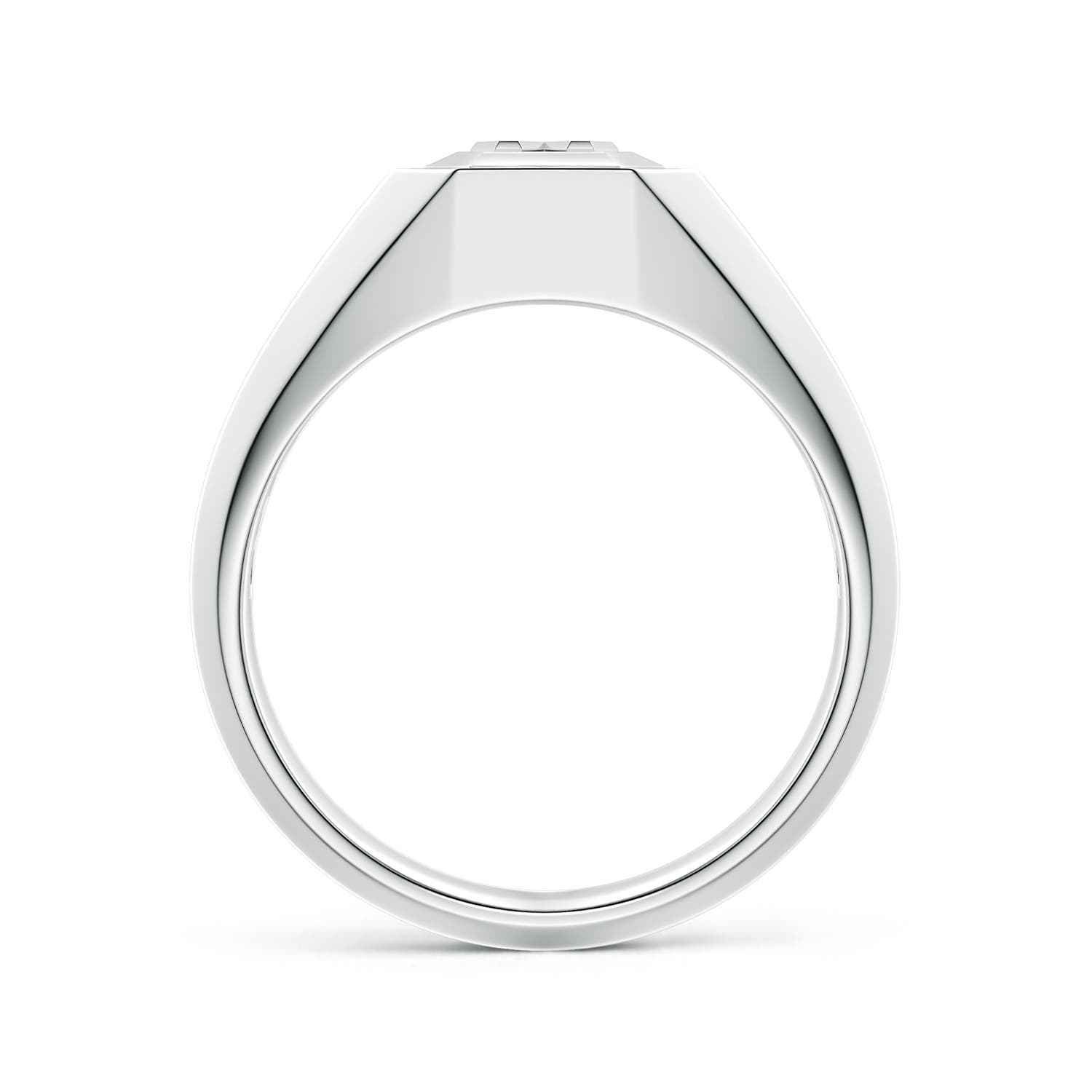 Men's Capital 'W' Octagon Signet Ring in 950 Platinum - side 1