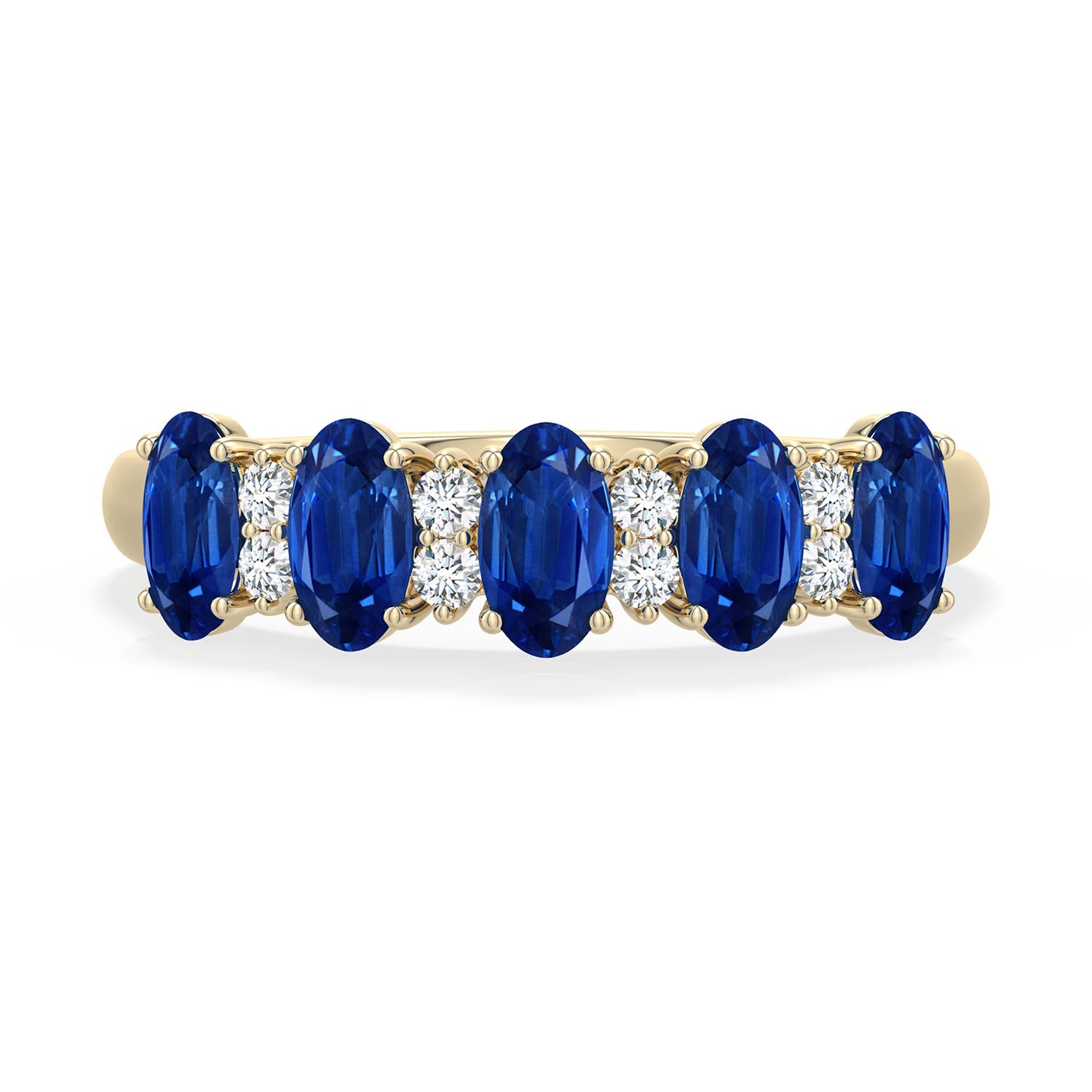 Five Stone Blue Sapphire and Diamond Wedding Ring Review 2026: Rich contrast