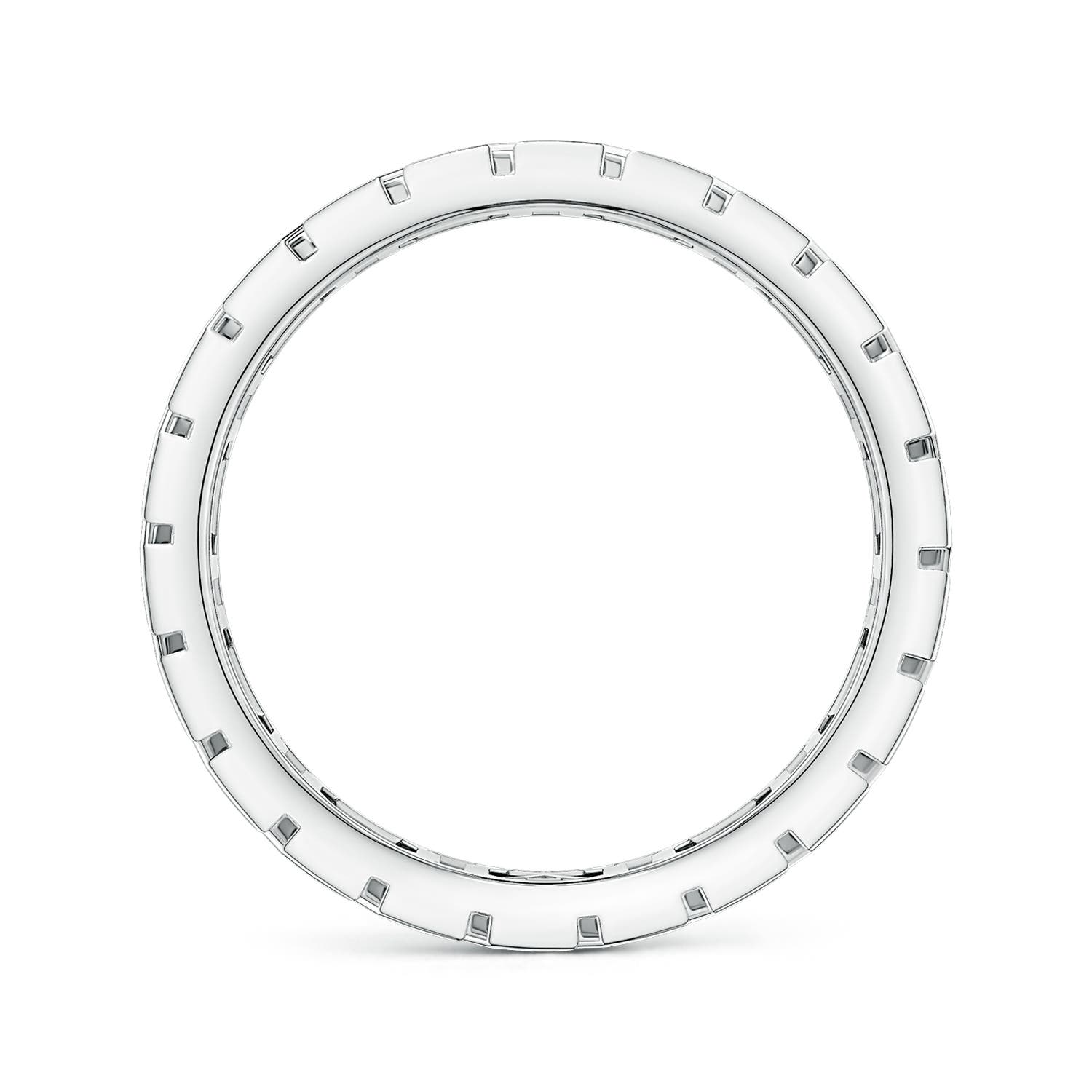 100 6.1 1mm Better Pav?-Set Enhanced Black Diamond Men's Octagon-Shaped Link Ring in White Gold - side 1 - side 3