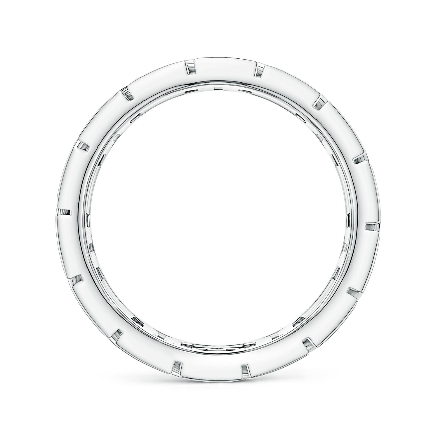 110 2.3 1mm Better Pav?-Set Enhanced Black Diamond Men's Octagon-Shaped Link Ring in White Gold - side 1