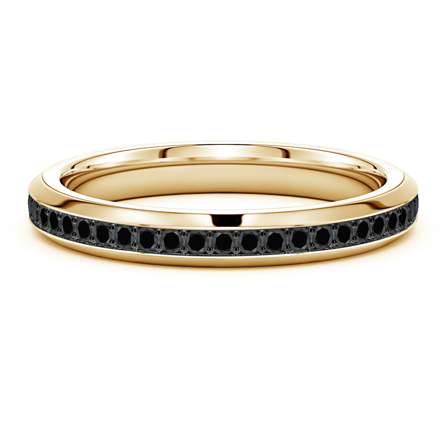 Enhanced Black Diamond Men's Yellow Gold Wedding Rings