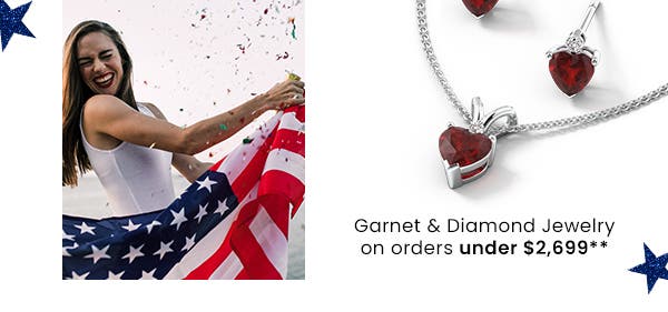 Garnet Heart Jewelry on all other orders**