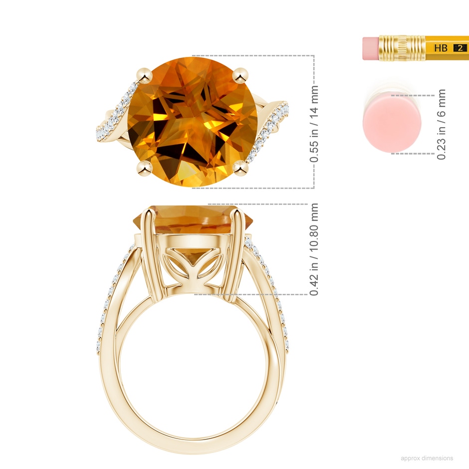 14.07x13.96x9.24mm AAAA FC_SR1201CTD_H-YG-AAAA-14.07x13.96x9.24 in Yellow Gold ruler