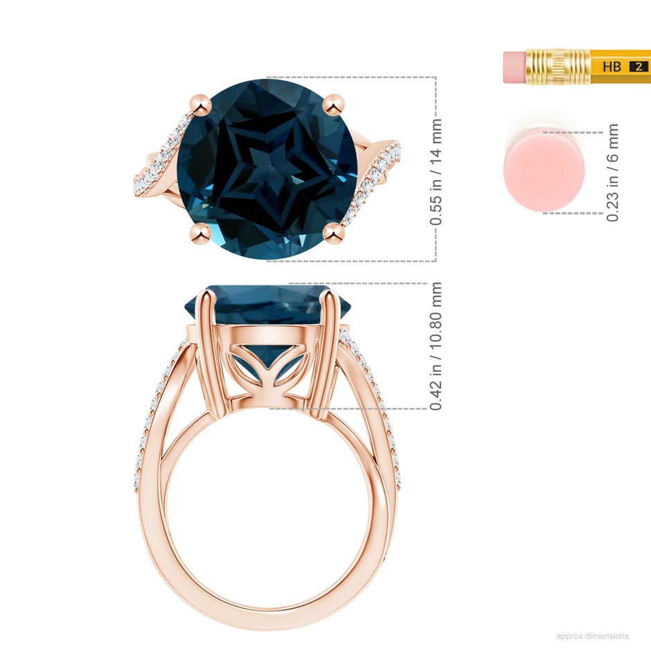 14.05x13.95x8.60mm AAAA FC_SR1201LBTD_H-RG-AAAA-14.05x13.95x8.60 in Rose Gold ruler