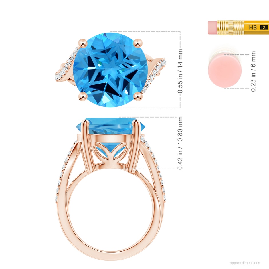 14.06x13.94x9.23mm AAAA FC_SR1201SBTD_H-RGE-AAAA-14.06x13.94x9.23 in 18K Rose Gold ruler