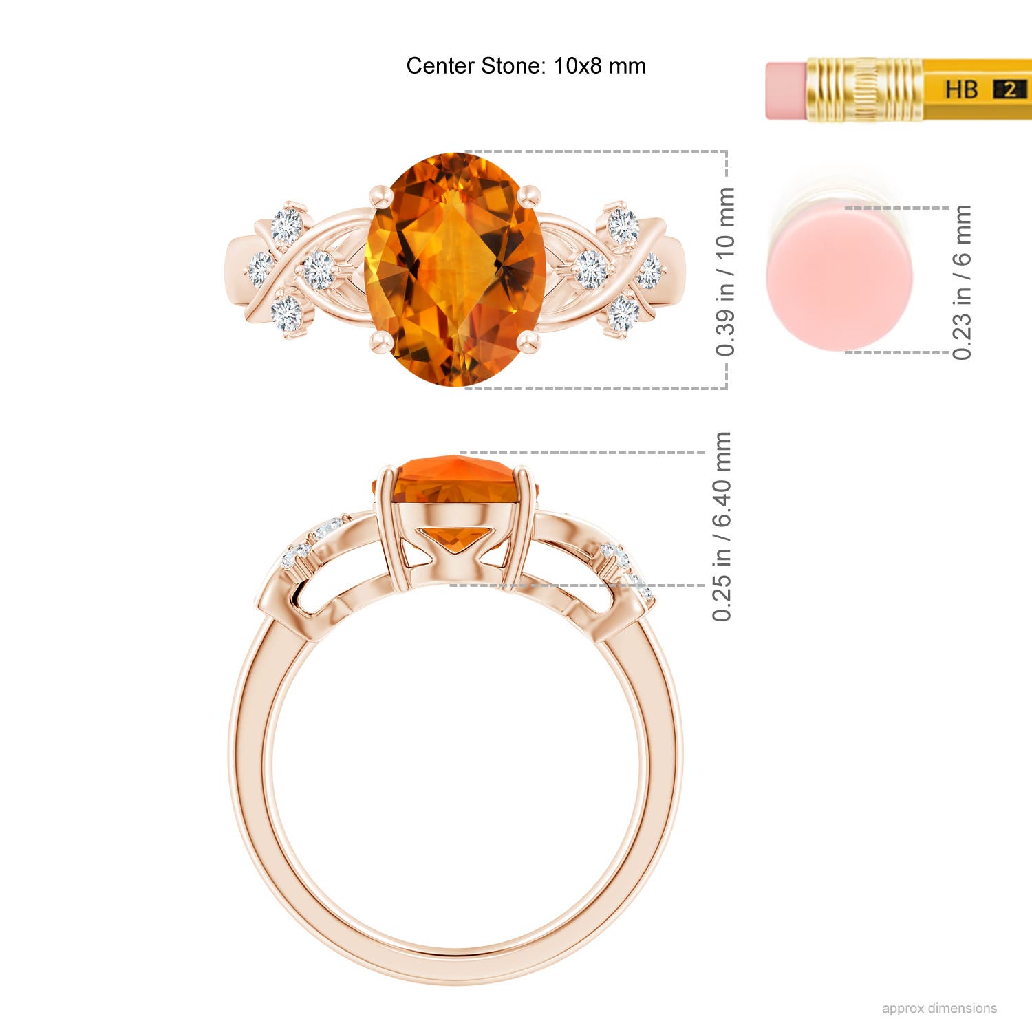 AAAA - Citrine / 2.38 CT / 14 KT Rose Gold