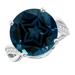 Round London Blue Topaz Fashion Rings