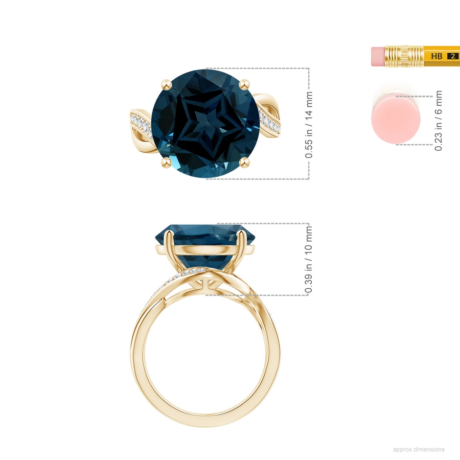 14.05x13.95x8.60mm AAAA FC_SR1437LBTD_H-YG-AAAA-14.05x13.95x8.60 in Yellow Gold ruler