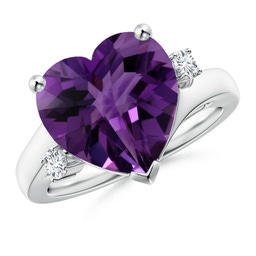 Cocktail Platinum Amethyst Rings