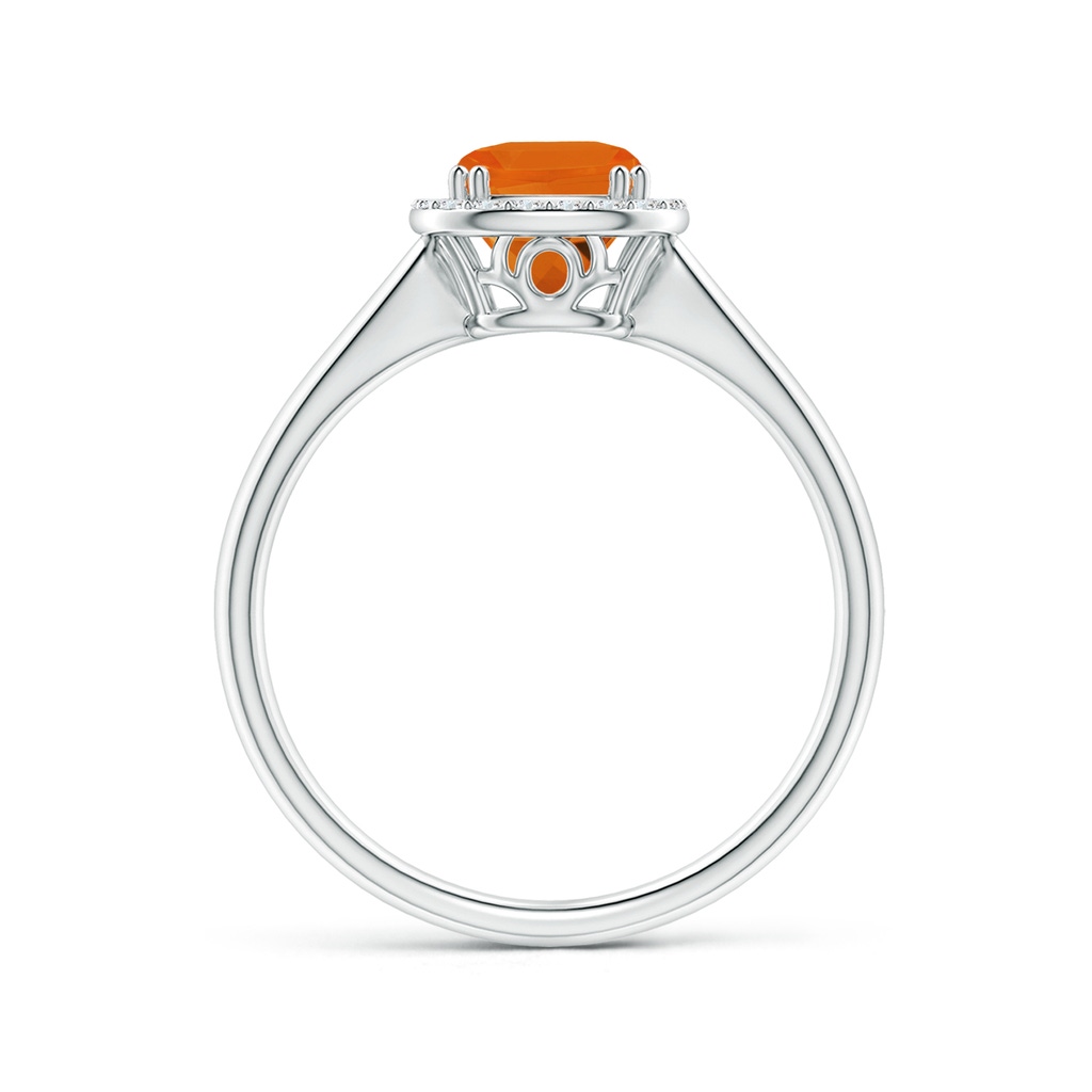 7x6mm AAAA Lozenge-Shaped Citrine Cocktail Ring with Diamond Halo in White Gold Side-1