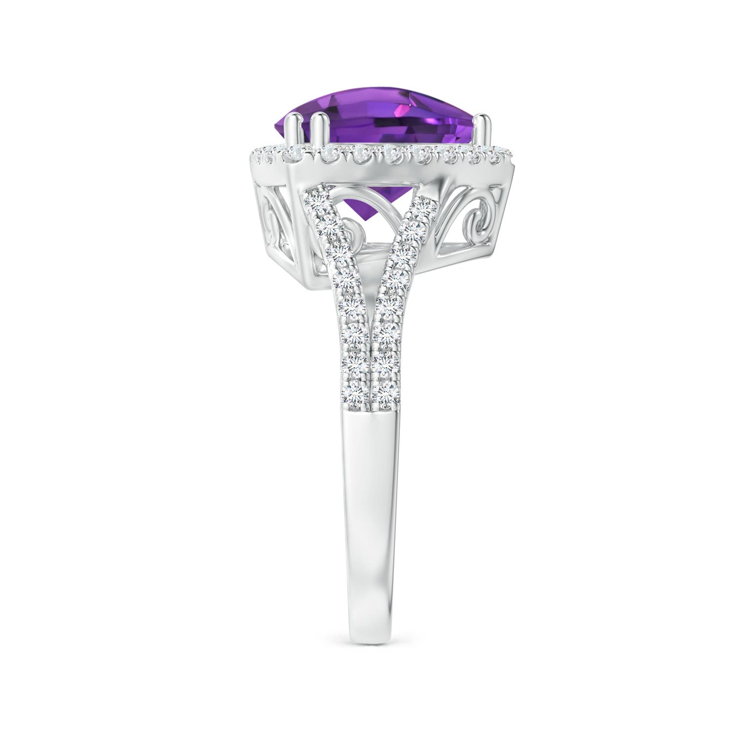 AAAA - Amethyst / 3.06 CT / 14 KT White Gold