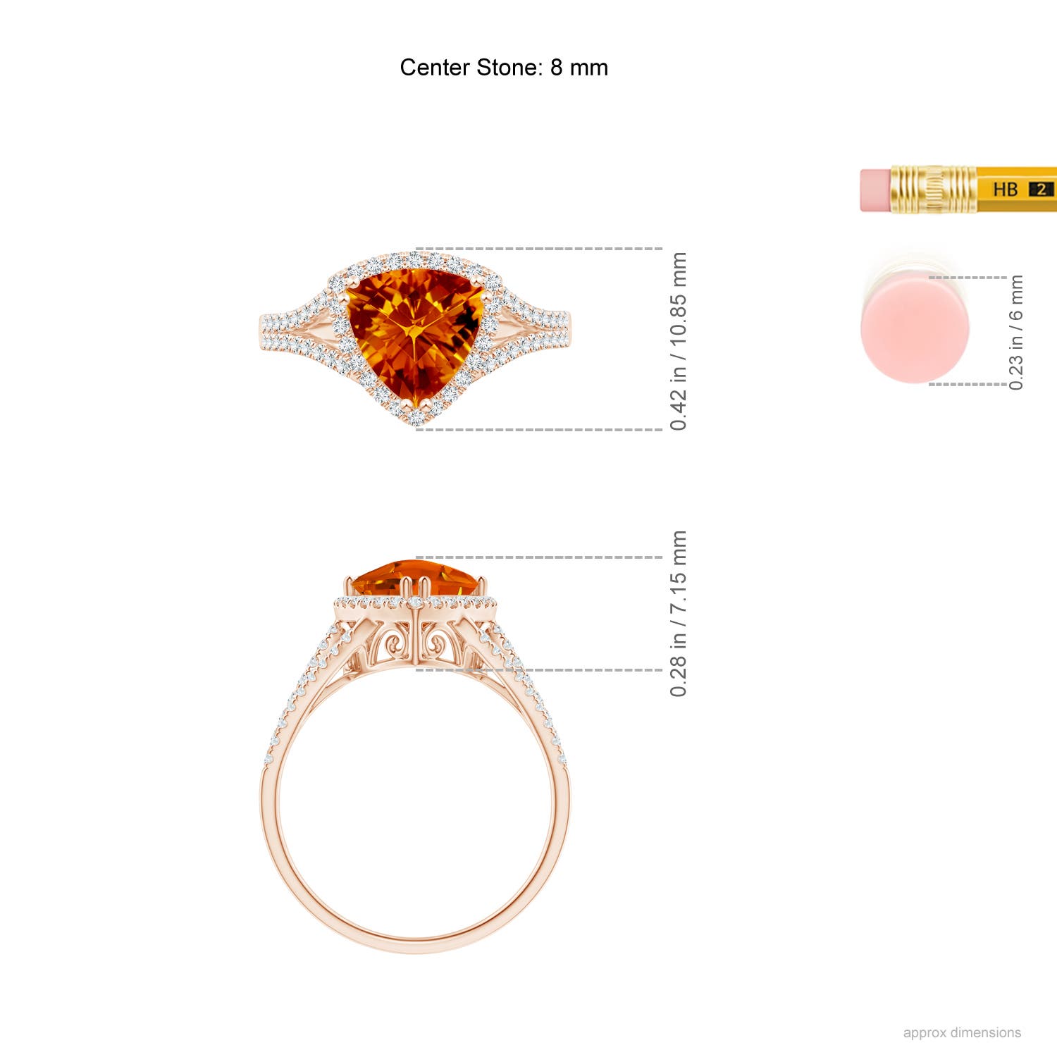 AAAA - Citrine / 1.49 CT / 14 KT Rose Gold