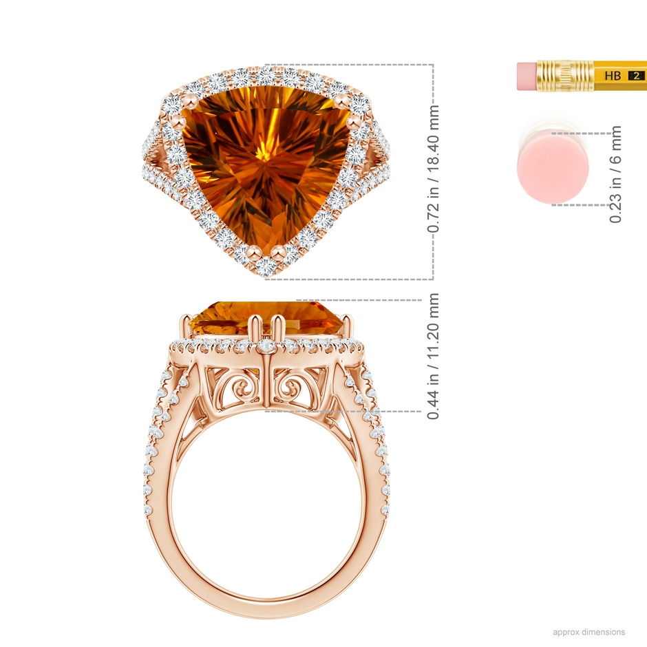 14.04x13.98x9.41mm AAAA FC_SR1903CTD_H-RG-AAAA-14.04x13.98x9.41 in Rose Gold ruler