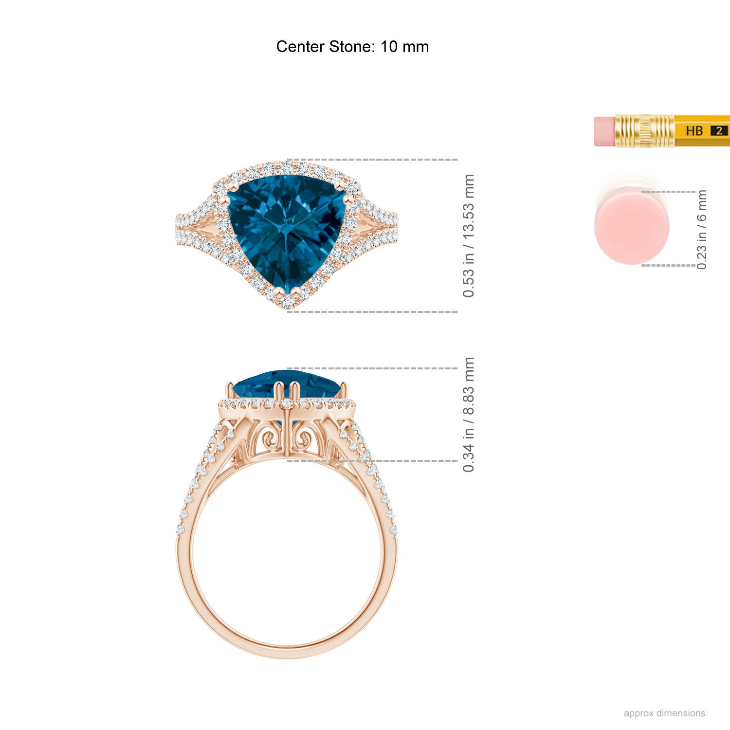 AAAA - London Blue Topaz / 3.56 CT / 14 KT Rose Gold