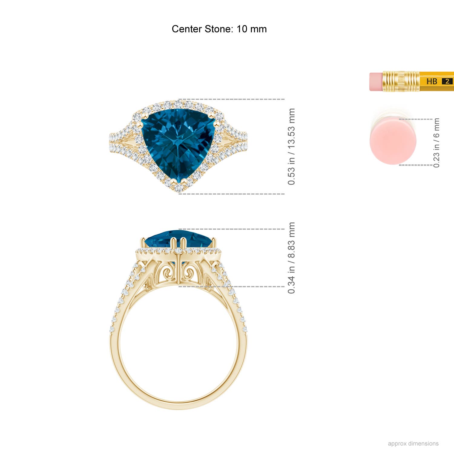 AAAA - London Blue Topaz / 3.56 CT / 14 KT Yellow Gold