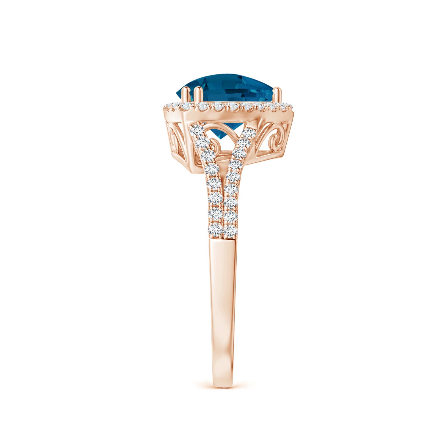 AAAA - London Blue Topaz / 1.69 CT / 14 KT Rose Gold