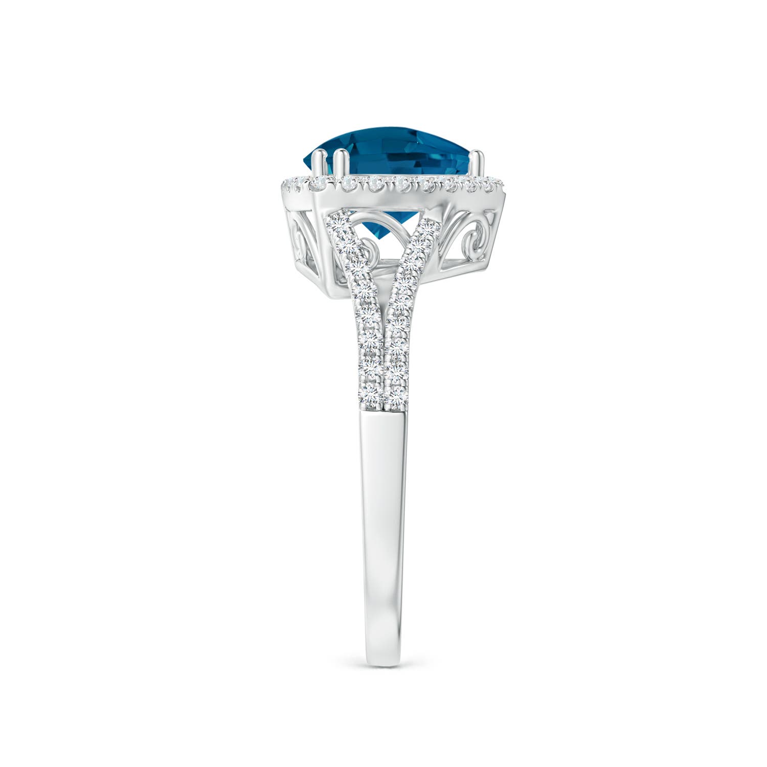 AAAA - London Blue Topaz / 1.69 CT / 14 KT White Gold