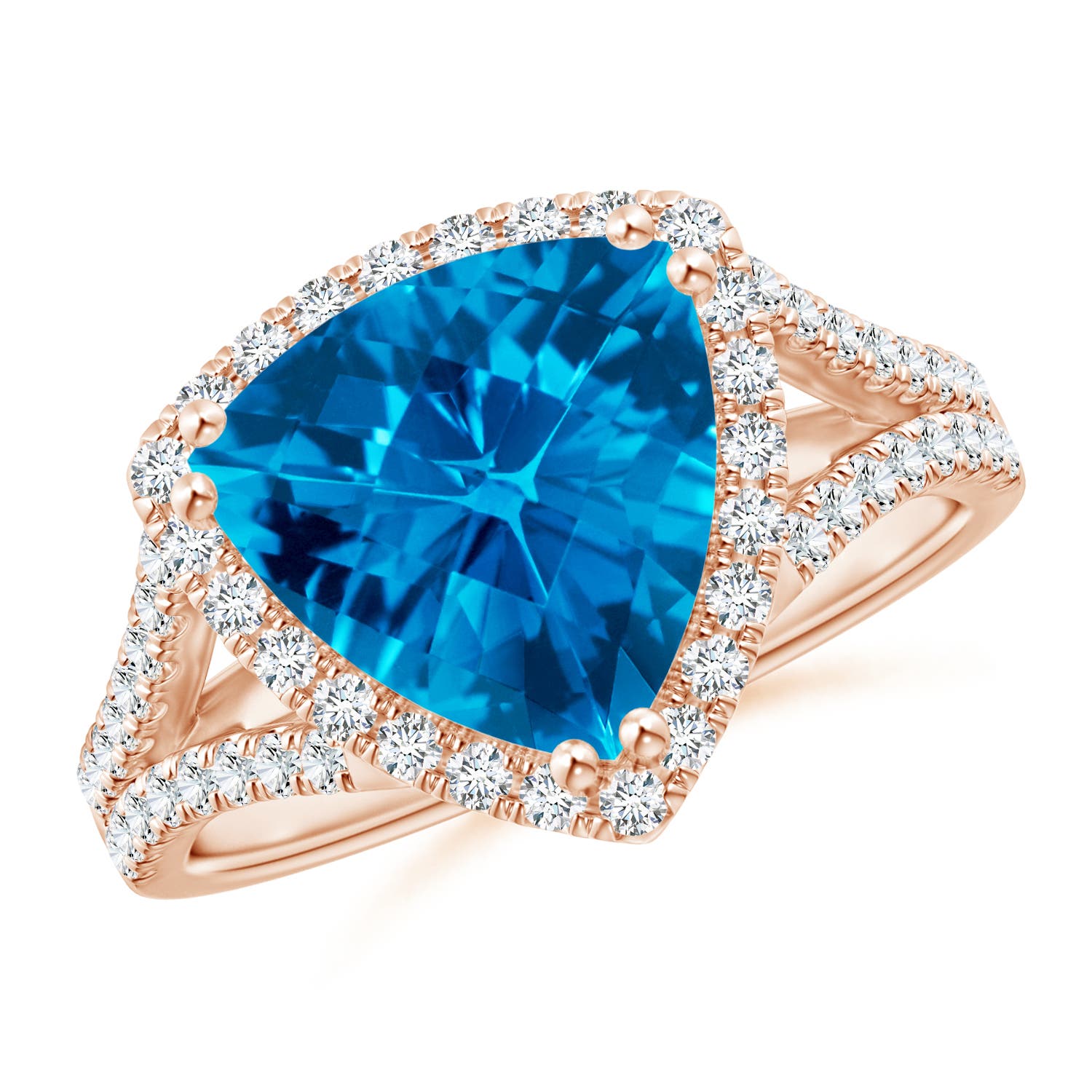 AAAA - Swiss Blue Topaz / 3.56 CT / 14 KT Rose Gold