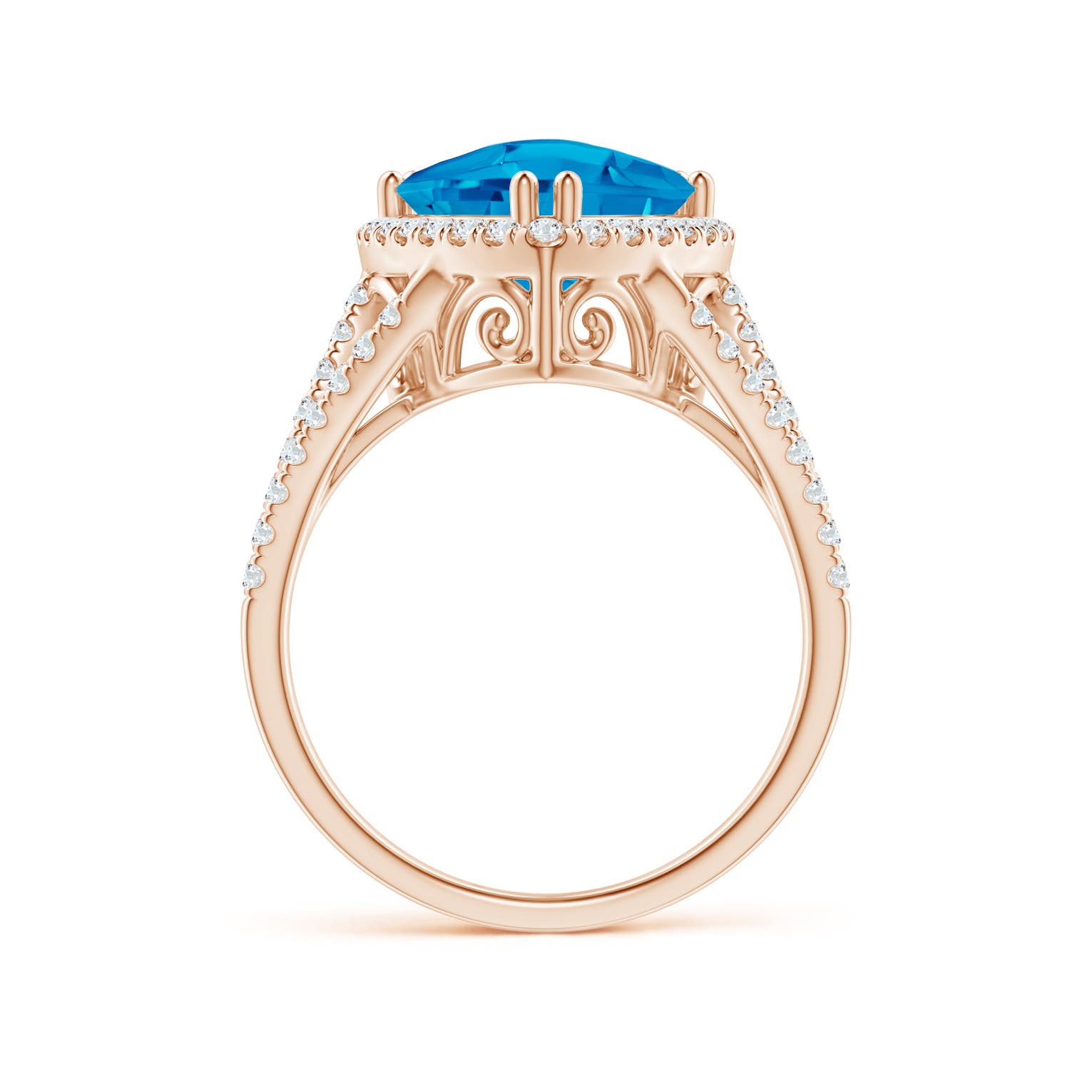 AAAA - Swiss Blue Topaz / 3.56 CT / 14 KT Rose Gold