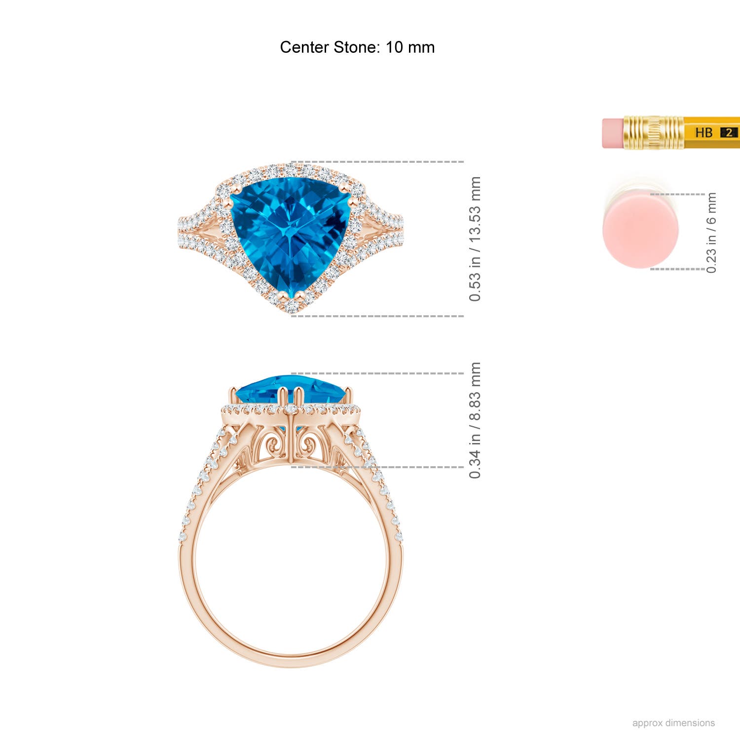 AAAA - Swiss Blue Topaz / 3.56 CT / 14 KT Rose Gold