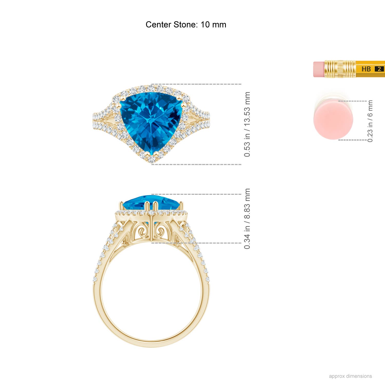 AAAA - Swiss Blue Topaz / 3.56 CT / 14 KT Yellow Gold