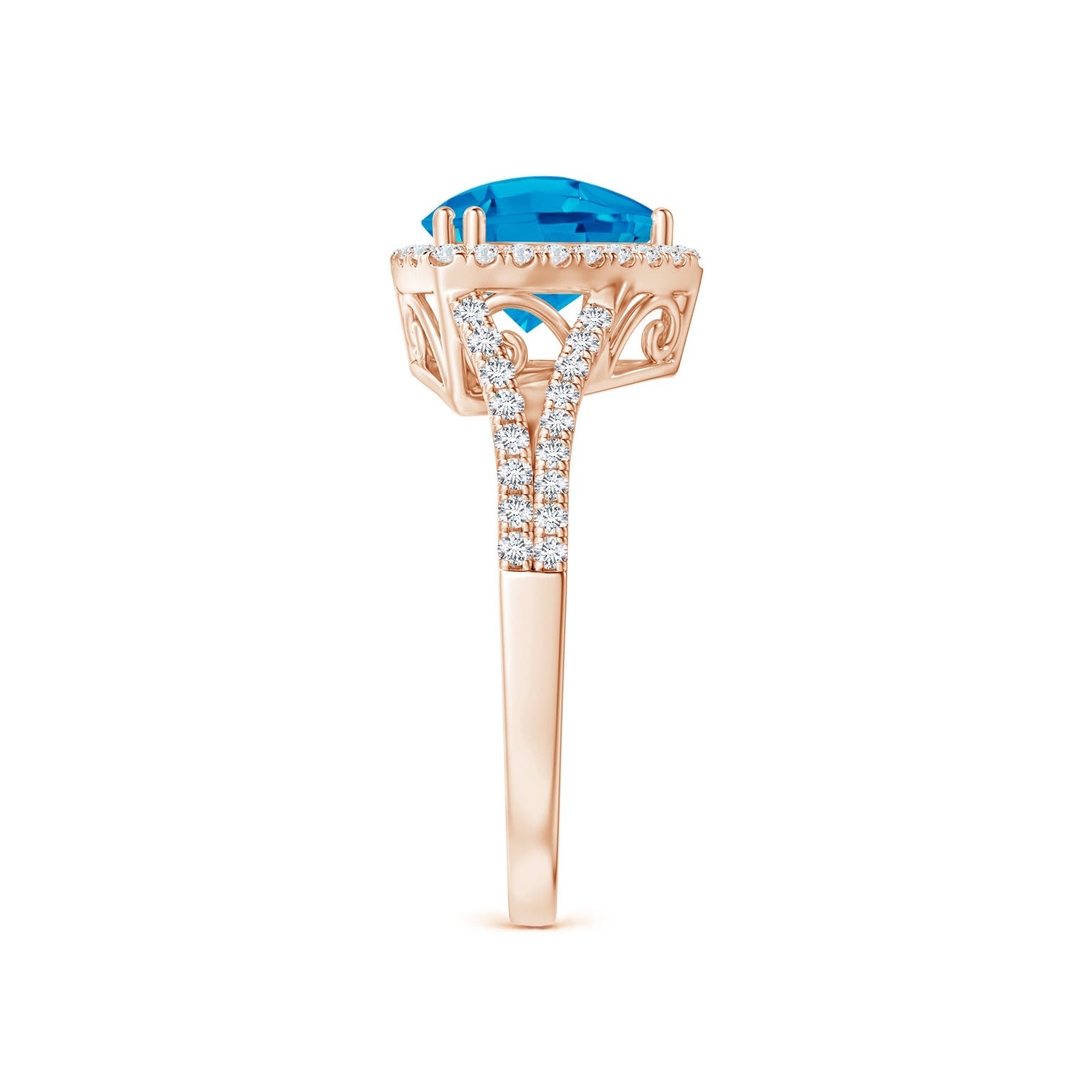 AAAA - Swiss Blue Topaz / 1.69 CT / 14 KT Rose Gold