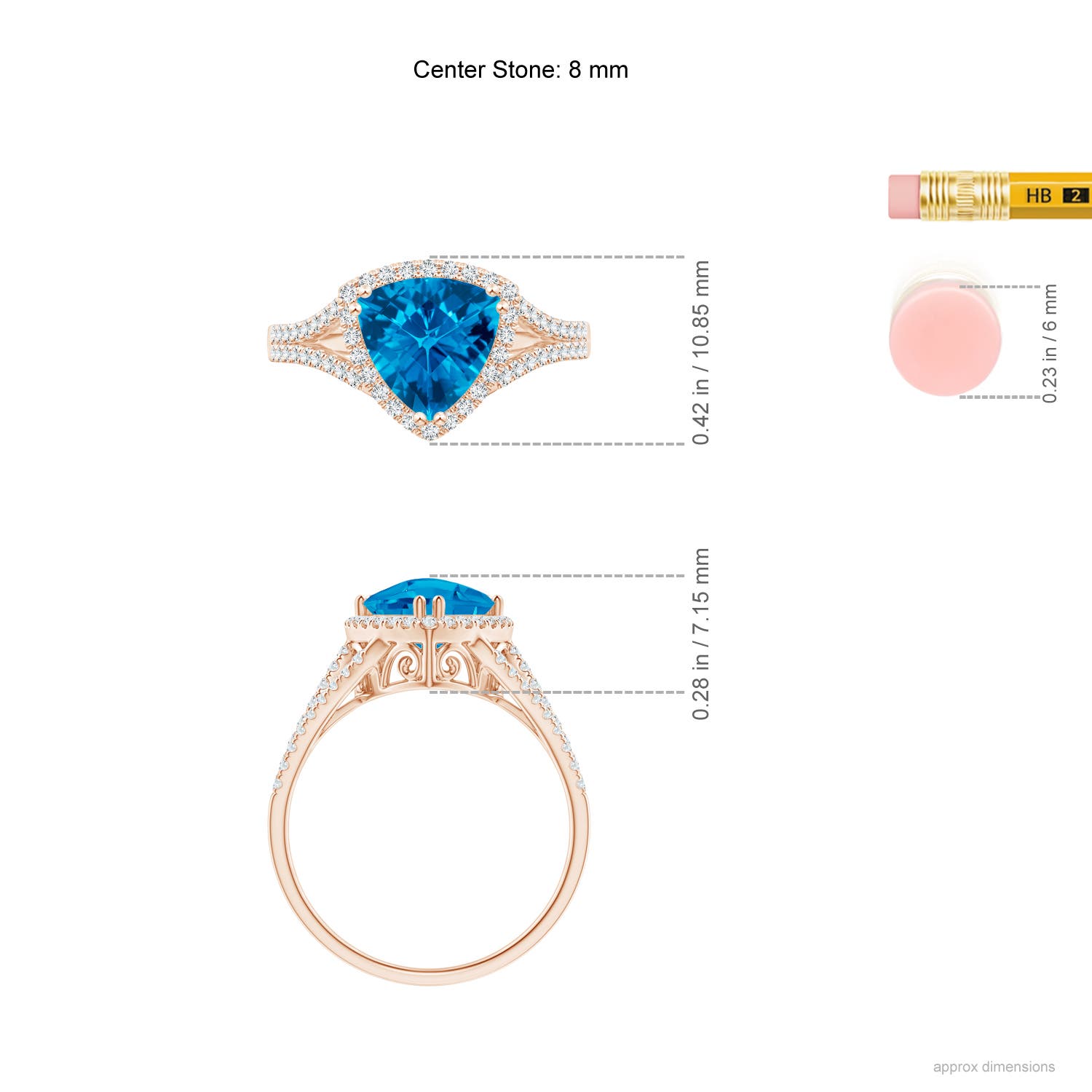 AAAA - Swiss Blue Topaz / 1.69 CT / 14 KT Rose Gold