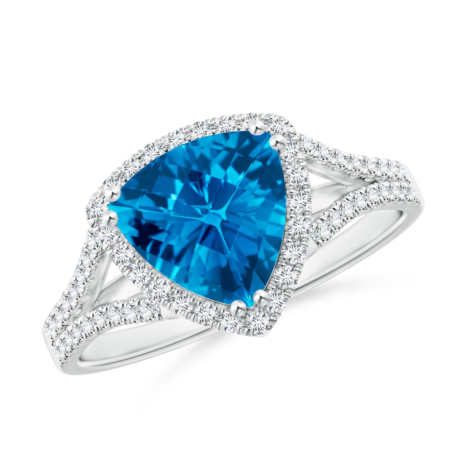 AAAA - Swiss Blue Topaz / 1.69 CT / 14 KT White Gold