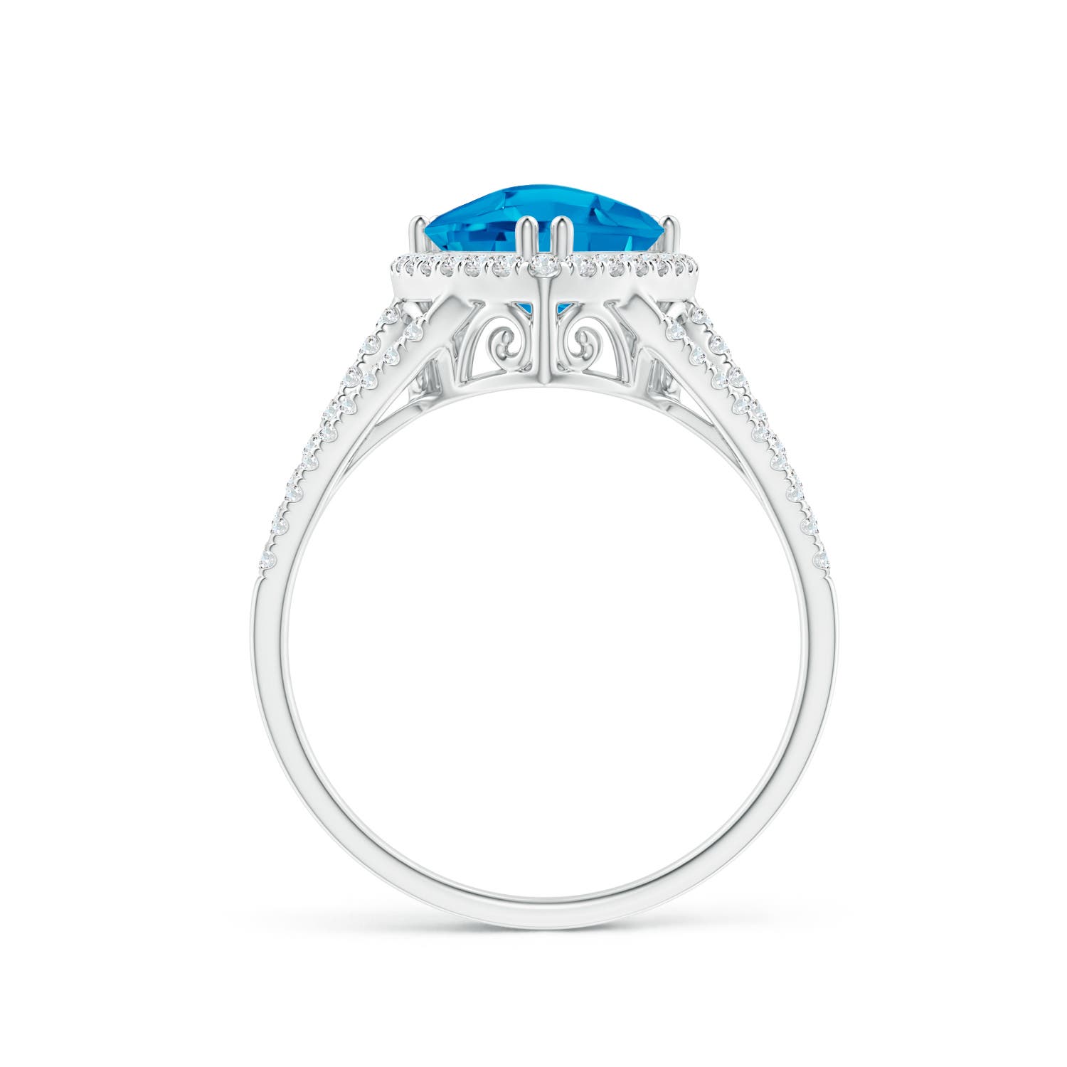 AAAA - Swiss Blue Topaz / 1.69 CT / 14 KT White Gold